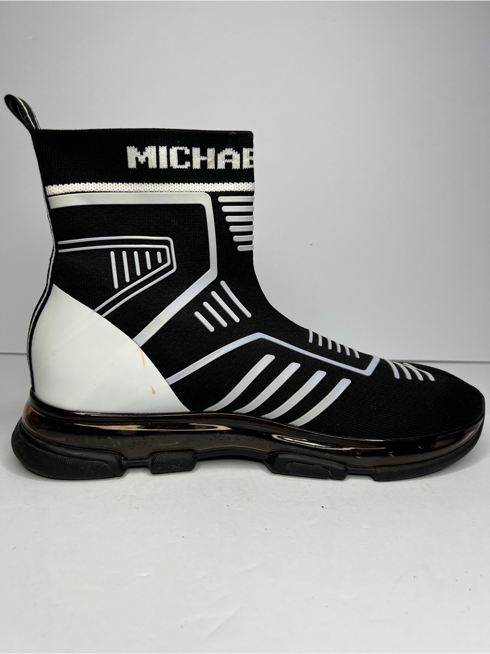 Michael Kors Skyler Black Knit Sock Sneaker Wedge Booties No‎ Box